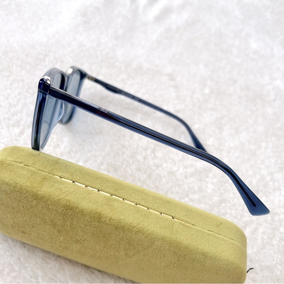 NIB Authentic Gucci GG0263S Oversized Oval Sunglasses Blue - Picture 7 of 10